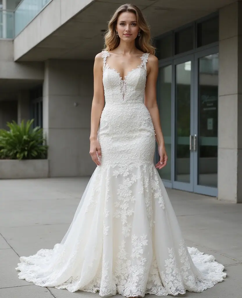 25 Lace Wedding Dresses for Timeless Romance - 14. Structured Lace Dress