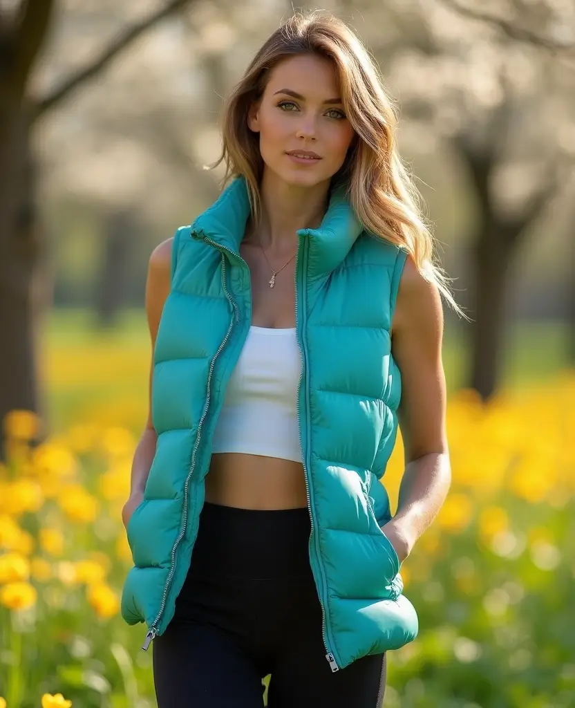 25 Leggings Outfit Ideas That Go Beyond the Gym - 13. Leggings with a Puffer Vest