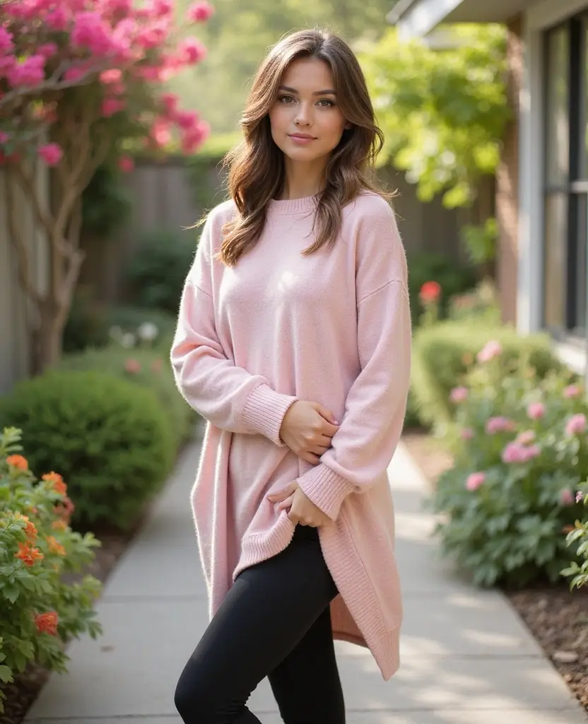 25 Leggings Outfit Ideas That Go Beyond the Gym - 15. Leggings with a Sweater Dress