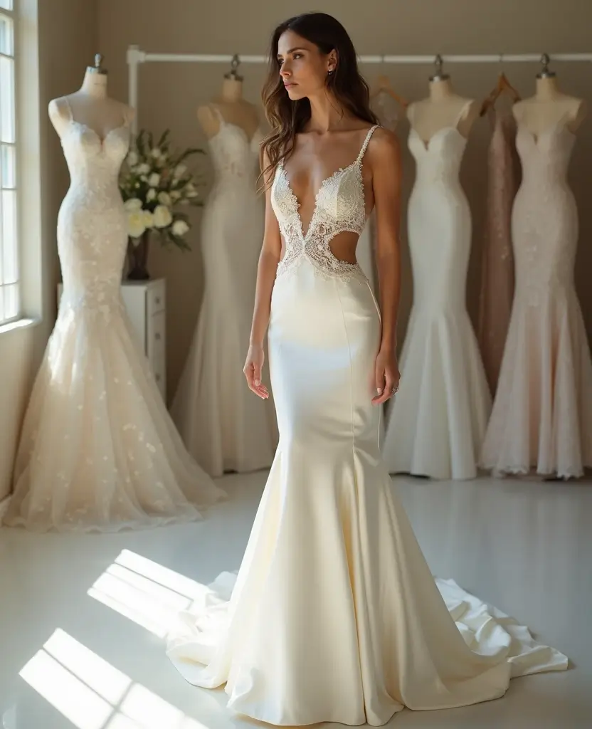 25 Mermaid Wedding Dresses for Glamorous Brides - 14. Unique Cutouts
