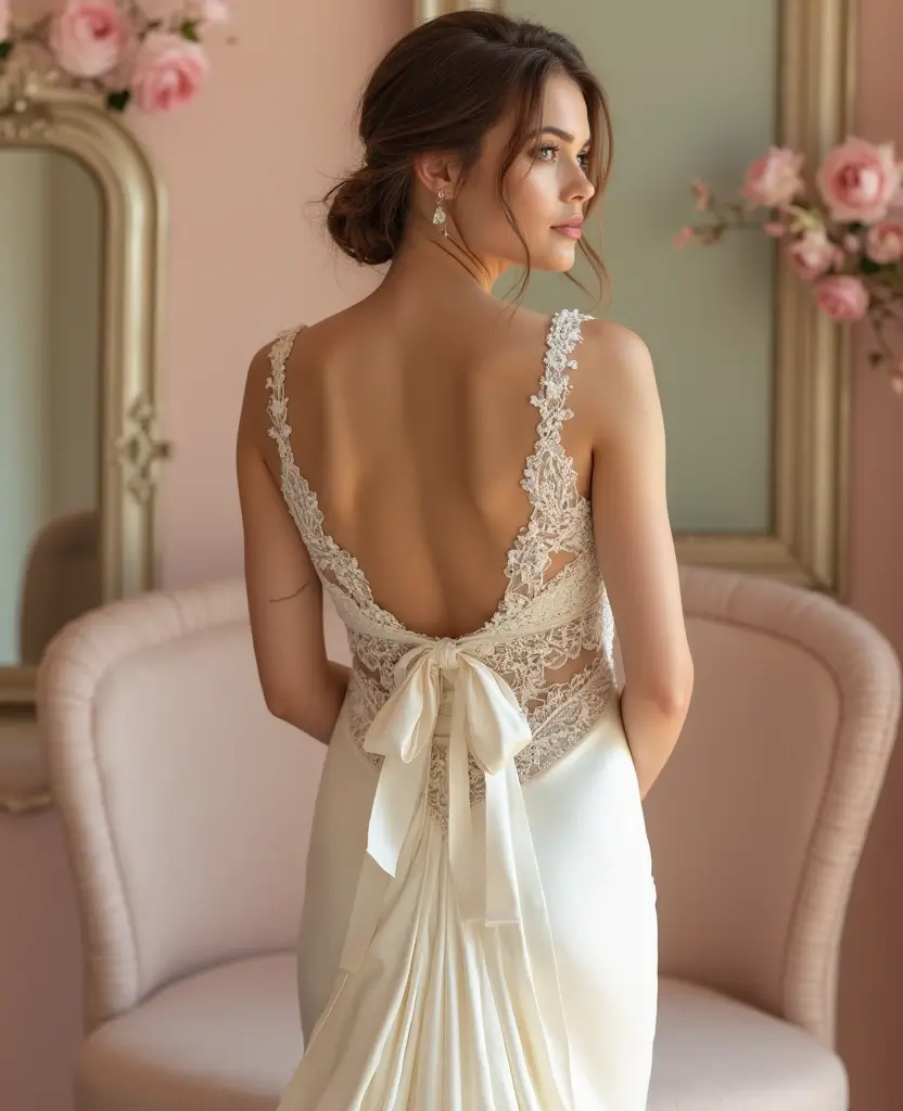 25 Mermaid Wedding Dresses for Glamorous Brides - 15. Vintage-inspired Ribbons