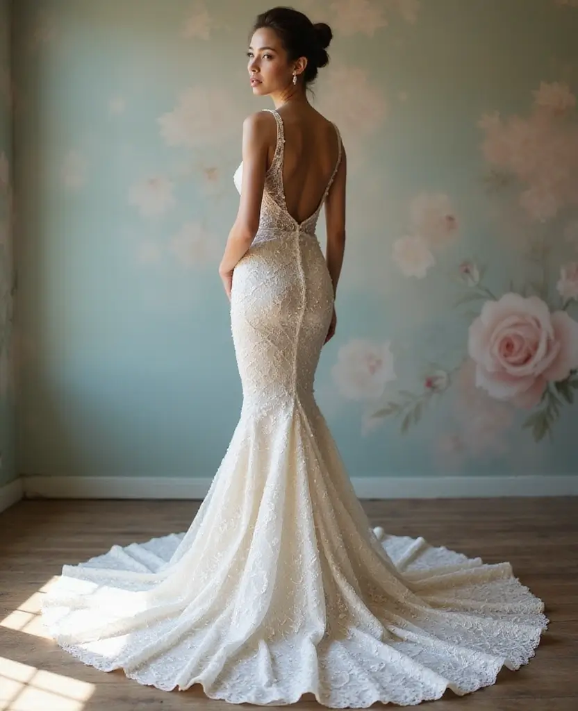 25 Mermaid Wedding Dresses for Glamorous Brides - 2. Sequined Glam with a Vintage Twist