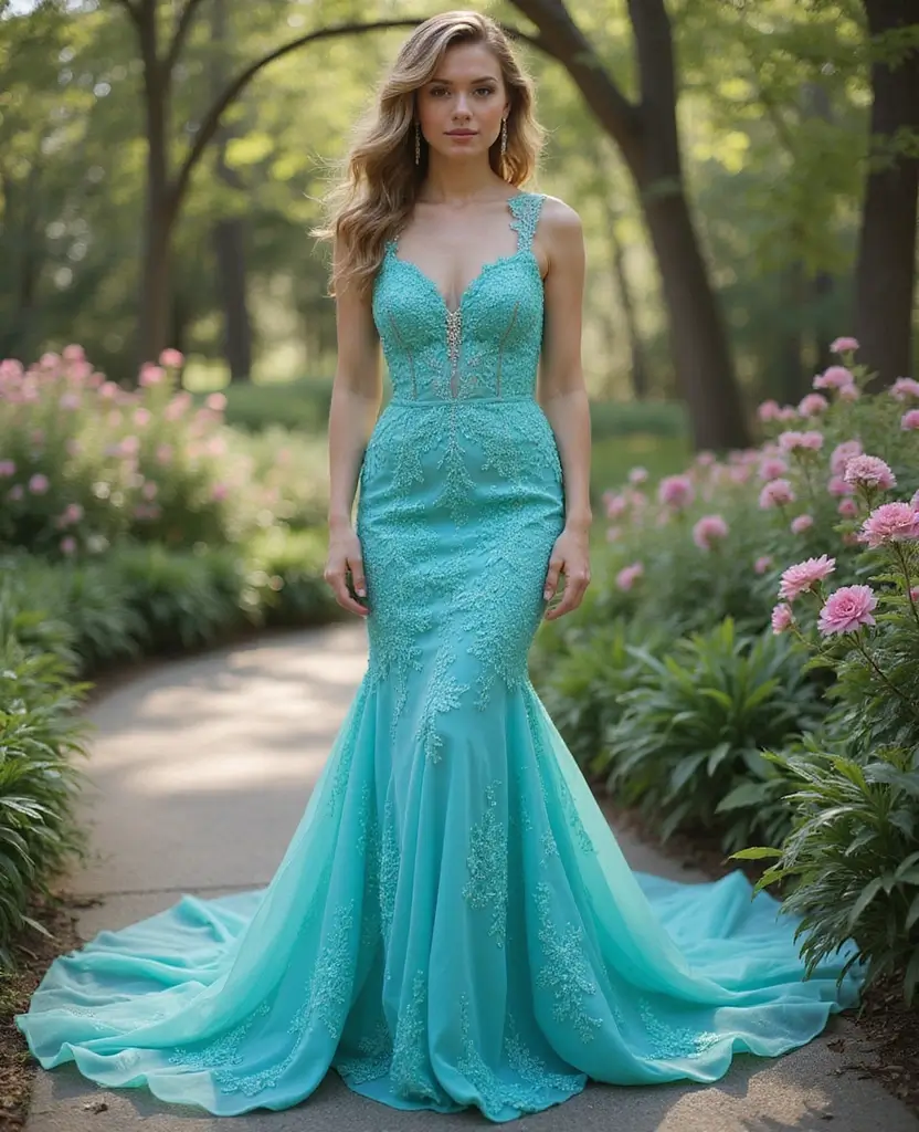 25 Mermaid Wedding Dresses for Glamorous Brides - 21. Vintage-inspired Colorful Gowns