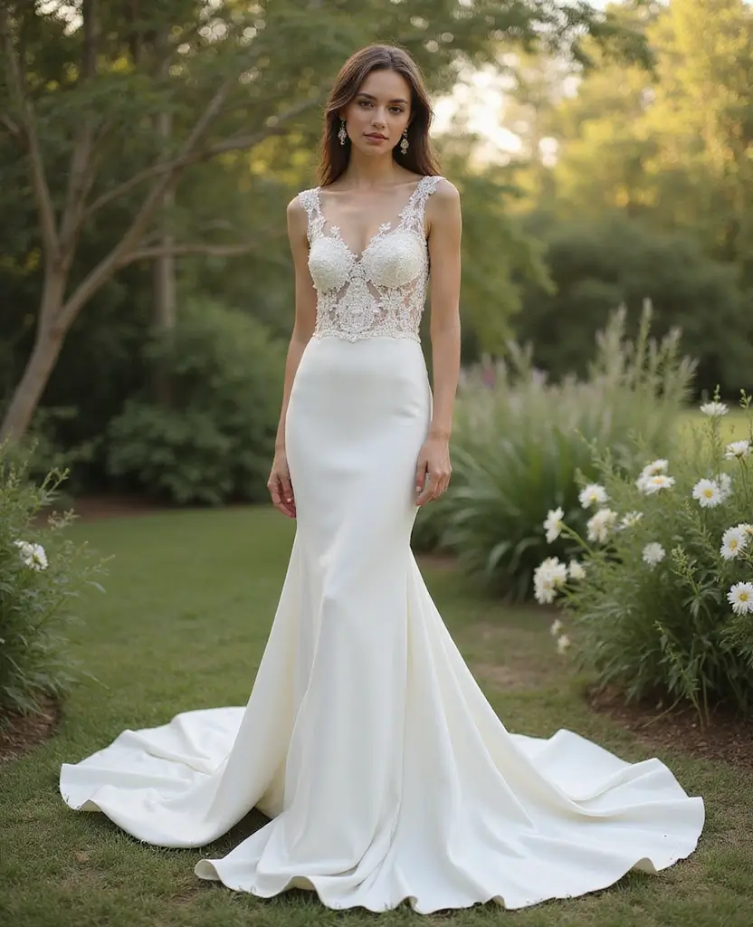 25 Mermaid Wedding Dresses for Glamorous Brides - 24. Vintage-inspired Silk Crepe