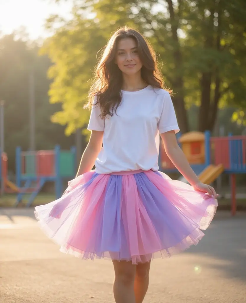 25 School Dress Code Outfit Ideas That Still Look Cute - 13. Tulle Skirt with a Casual Tee