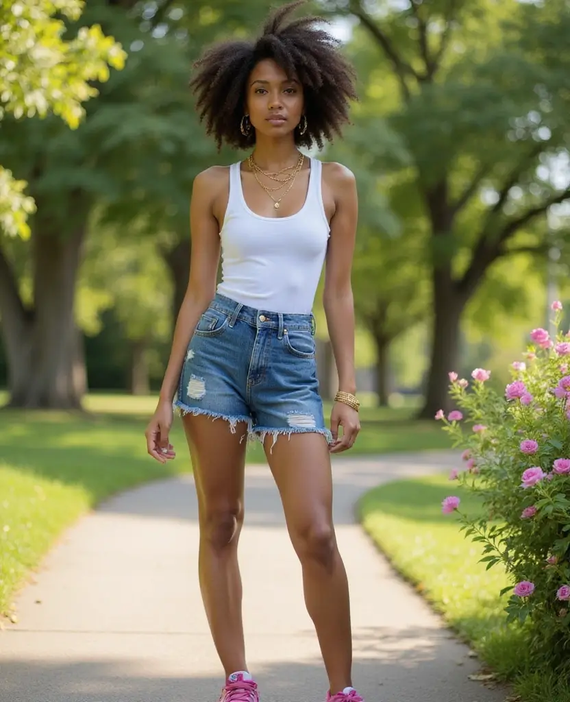 25 Shorts Outfit Ideas for Warm Weather Days - 2. High-Waisted Denim Cutoffs