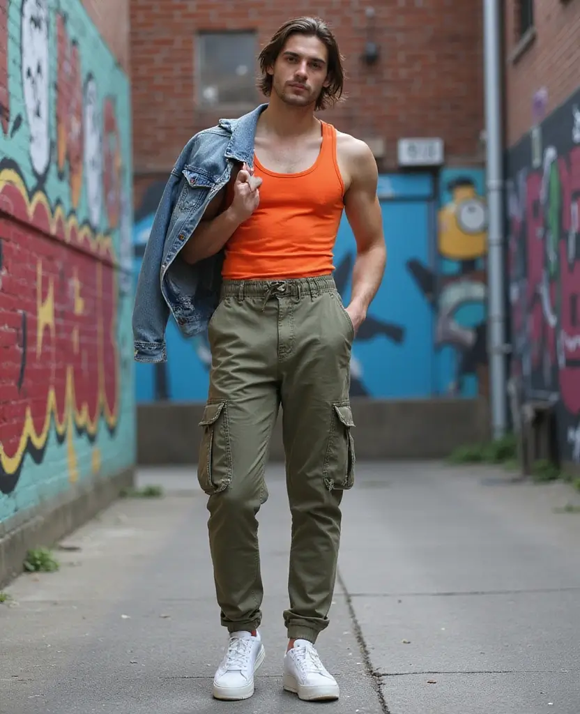 25 Shorts Outfit Ideas for Warm Weather Days - 23. Cargo Pants with a Cropped Tank