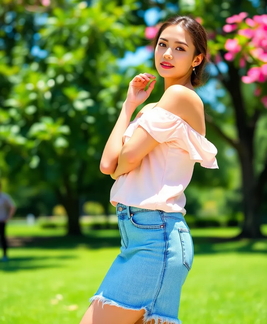 25 Summer Outfit Ideas from Shein You’ll Love Wearing - 22. Trendy Cold-Shoulder Tops with Denim Skirts