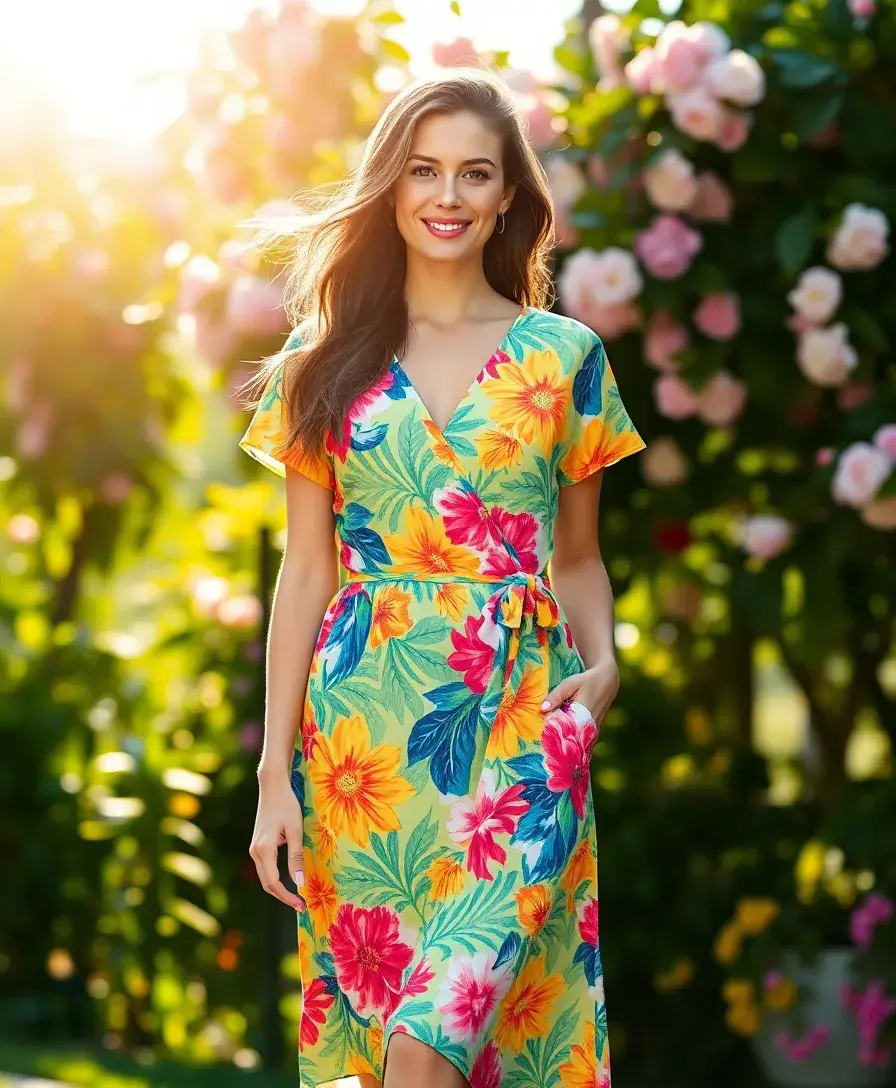 25 Summer Outfit Ideas from Shein You’ll Love Wearing - 25. Vibrant Summer Wrap Dresses for Flattering Style