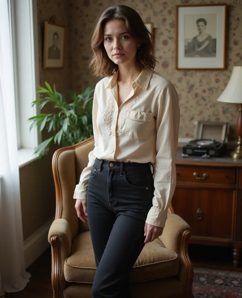 25 Sustainable Black Denim Outfit Ideas for Every Season - 13. Vintage Flair with High-Waisted Styles