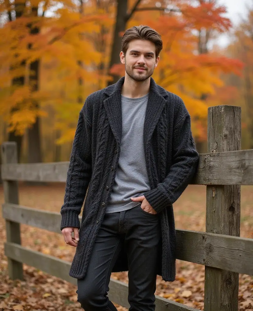 25 Sustainable Black Denim Outfit Ideas for Every Season - 16. Layering with Cardigans for Extra Warmth