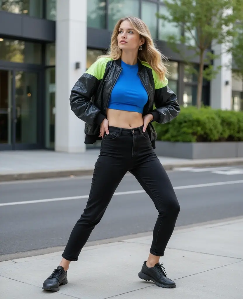 25 Sustainable Black Denim Outfit Ideas for Every Season - 18. Athleisure with a Twist