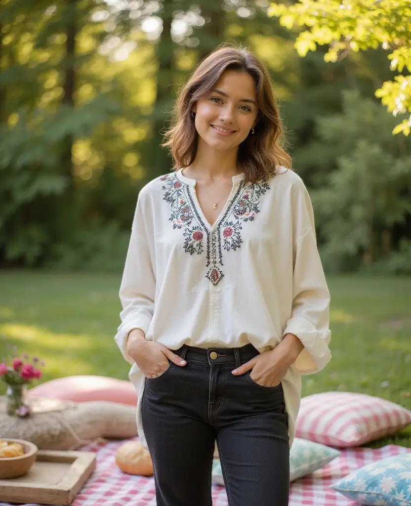 25 Sustainable Black Denim Outfit Ideas for Every Season - 22. Family Gatherings Made Easy