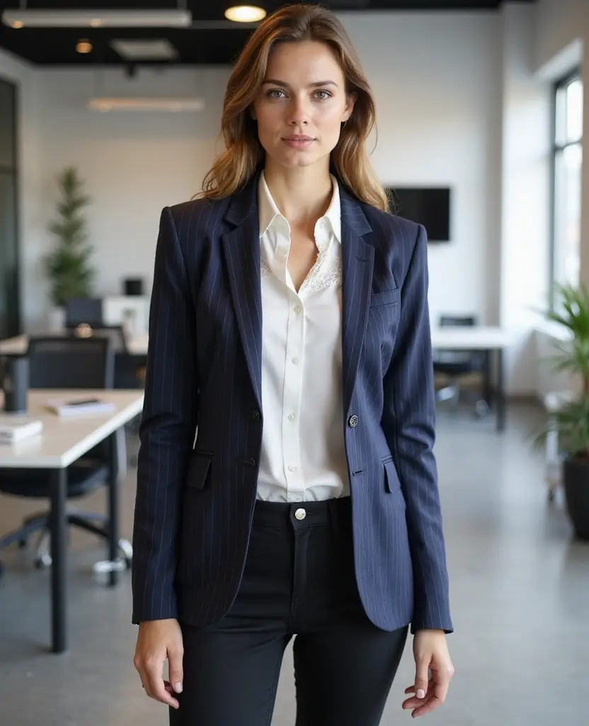 25 Sustainable Black Denim Outfit Ideas for Every Season - 6. Chic Office Attire