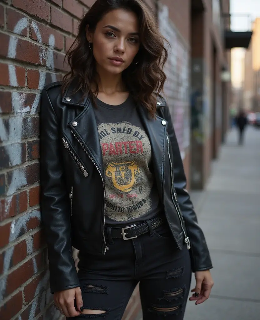 25 Sustainable Black Denim Outfit Ideas for Every Season - 8. Edgy Street Style