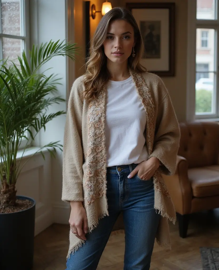 25 Winter Outfit Ideas for Every Taste - 15. Cozy Layers with Shawls