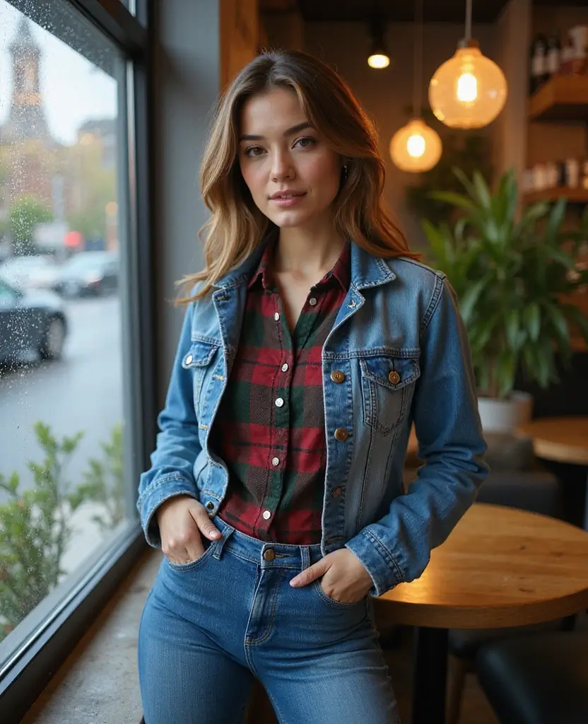 25 Winter Outfit Ideas for Every Taste - 20. Denim on Rainy Days