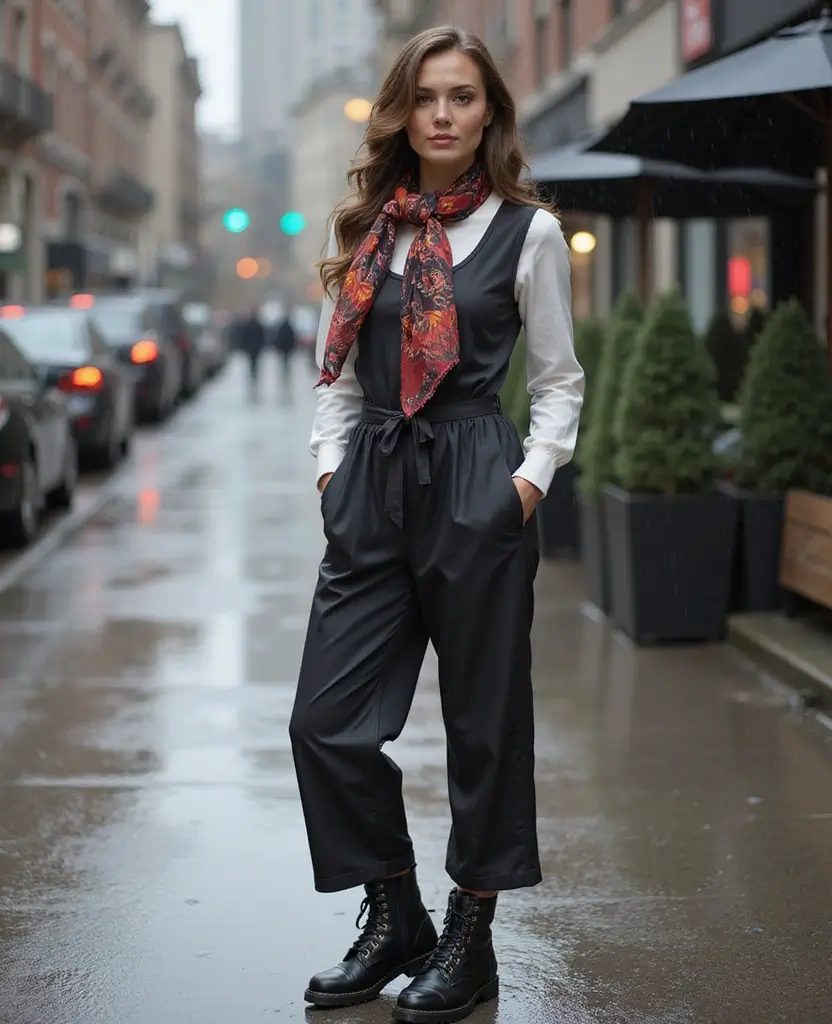25 Winter Outfit Ideas for Every Taste - 3. Rainy-Day Jumpsuits