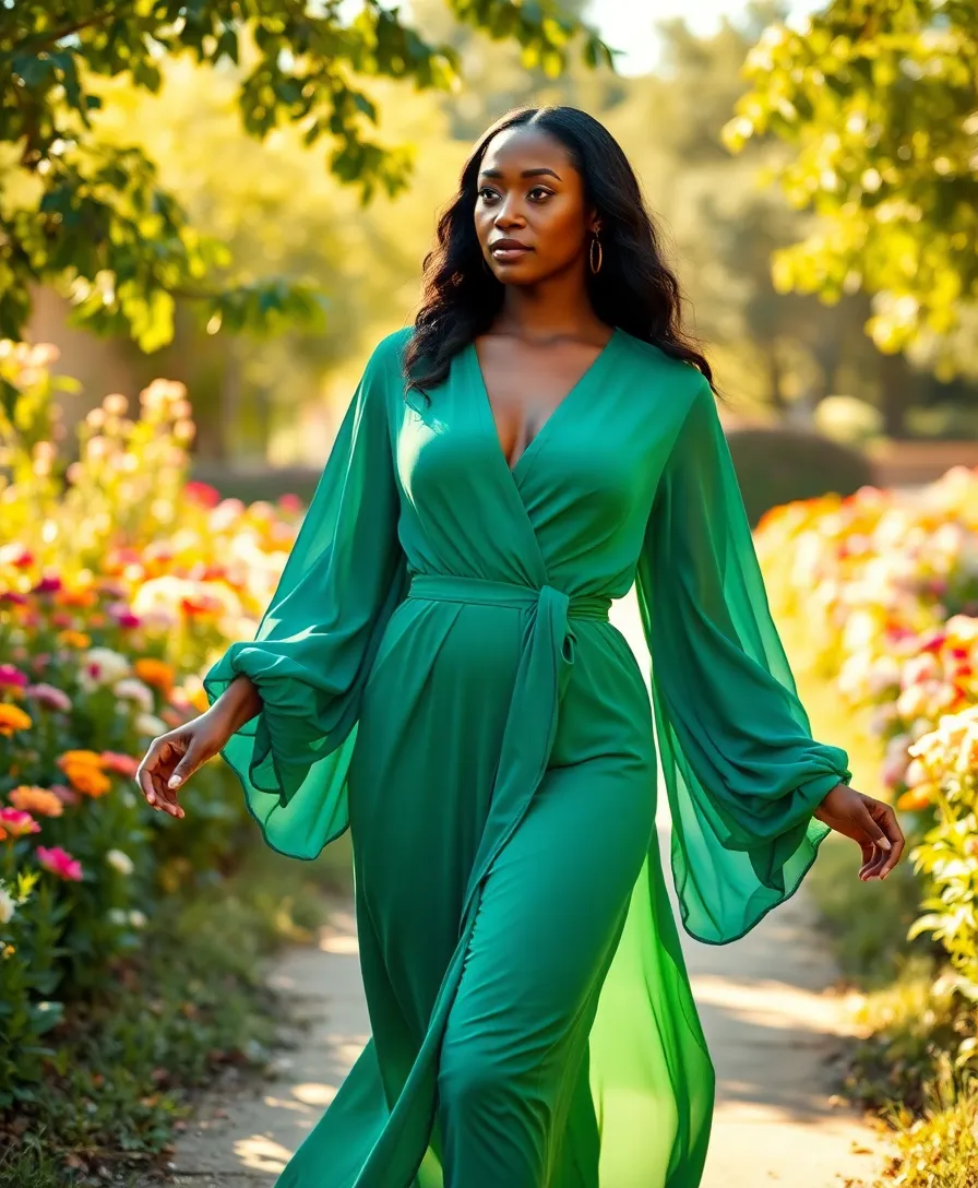 26 Inspiring Outfit Ideas for Black Women to Shine Every Day - 14. Elegant Wrap Dress