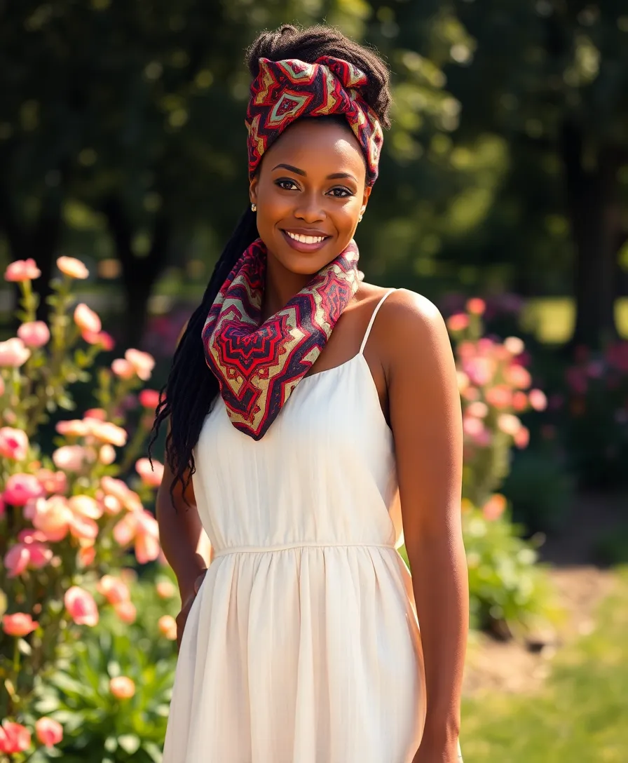 26 Inspiring Outfit Ideas for Black Women to Shine Every Day - 17. Eye-catching Scarves