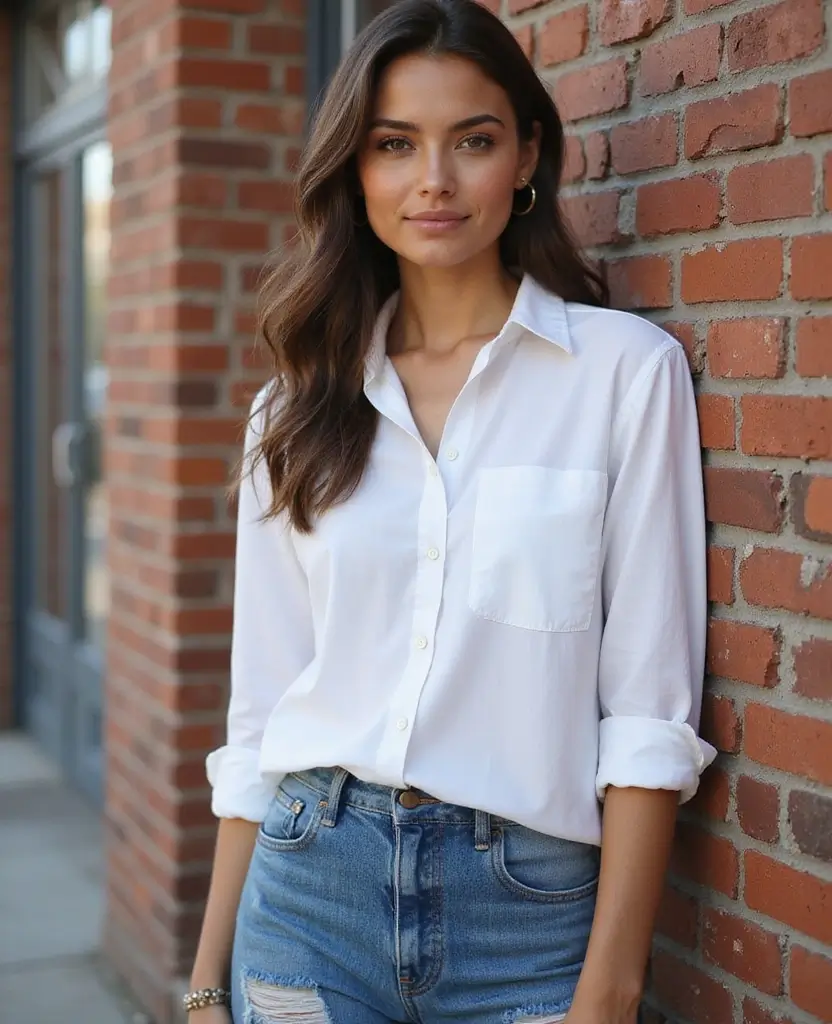 27 Stunning Outfit Ideas for Women to Try Right Now - 11. Classic White Shirt and Jeans