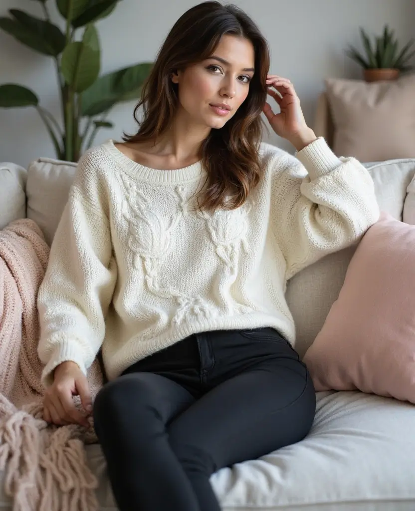 27 Stunning Outfit Ideas for Women to Try Right Now - 14. Oversized Sweater and Leggings