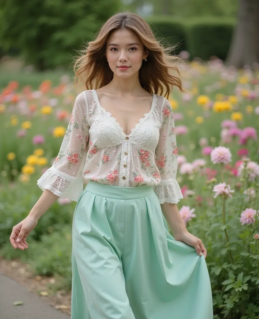 27 Stunning Outfit Ideas for Women to Try Right Now - 22. Romantic Floral Outfit