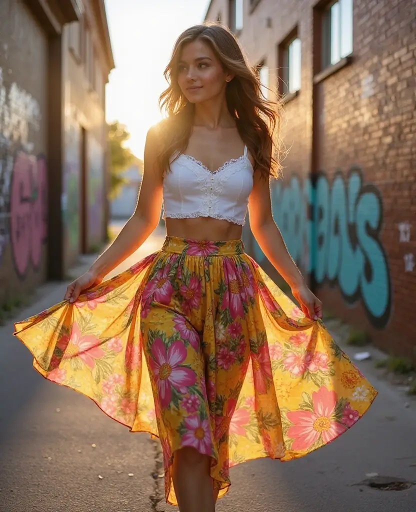 27 Stunning Outfit Ideas for Women to Try Right Now - 8. Statement Skirt and Simple Top