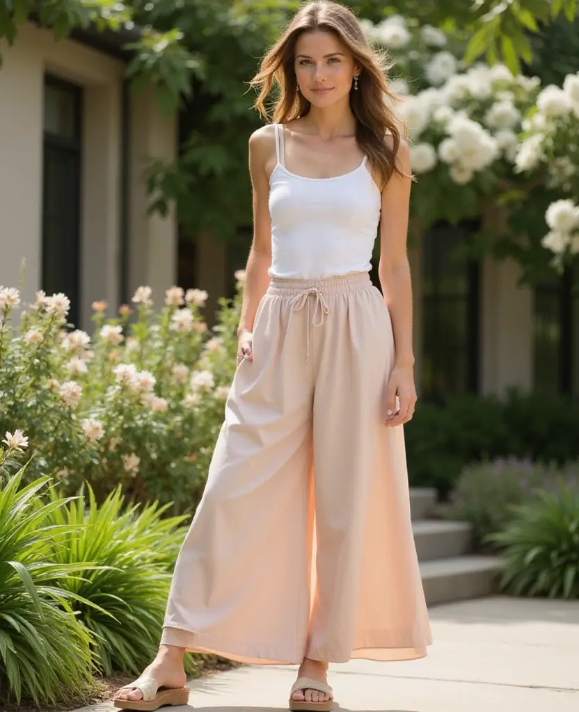28 Outfit Ideas for Women to Elevate Your Everyday Style - 25. Flowy Culottes and a Fitted Tank