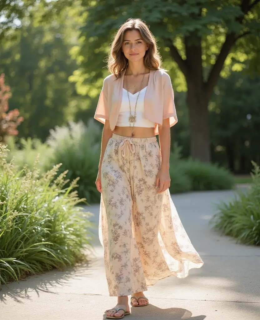 29 Summer Casual Outfit Ideas to Keep You Cool & Stylish - 18. Light Cropped Cardigan with a Maxi Skirt