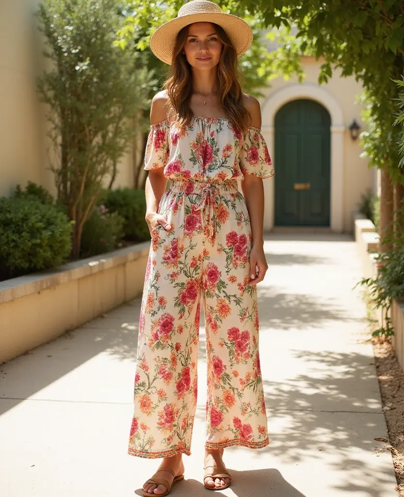 29 Summer Casual Outfit Ideas to Keep You Cool & Stylish - 25. Breezy Palazzo Jumpsuit