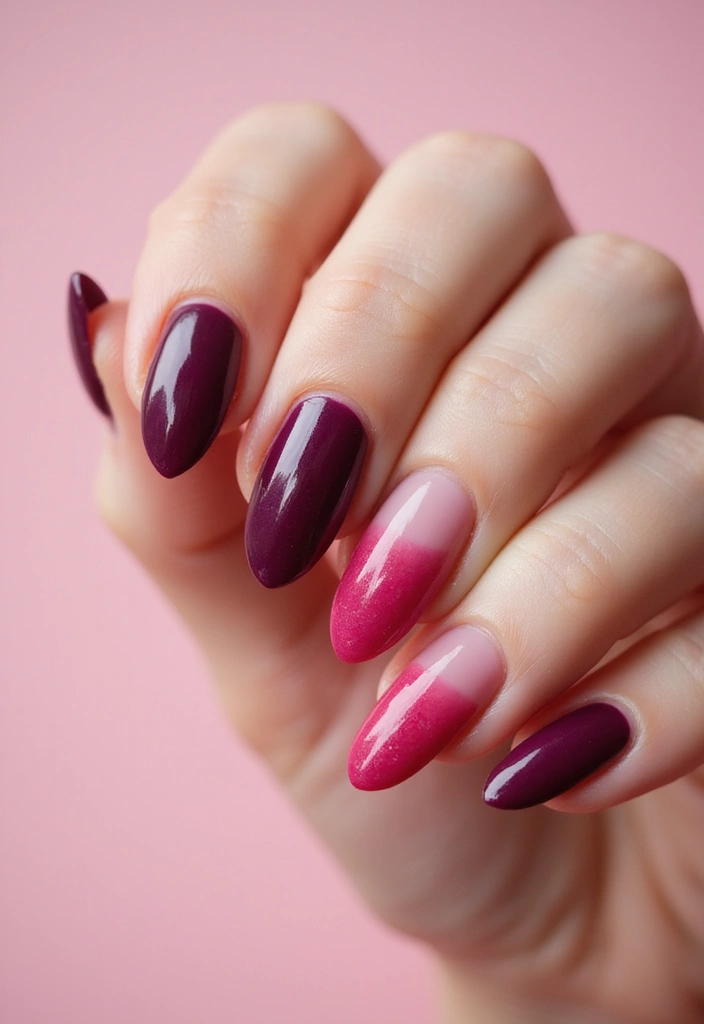 25 Chic Nail Inspo Short Almond Looks for Everyday Wear - 10. Berry Tones Delight