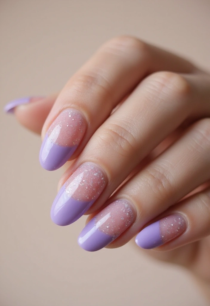 25 Chic Nail Inspo Short Almond Looks for Everyday Wear - 18. Chic Ombre with Glitter Tips