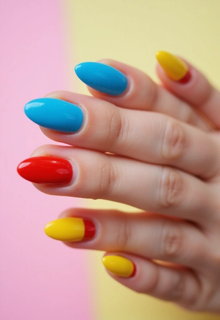 25 Chic Nail Inspo Short Almond Looks for Everyday Wear - 19. Color Block Chic