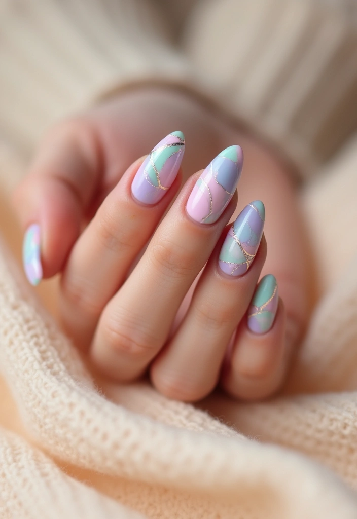 25 Chic Nail Inspo Short Almond Looks for Everyday Wear - 7. Soft Pastel Swirls
