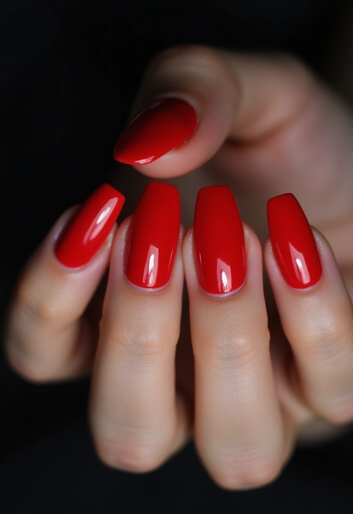 25 Chic Nail Inspo Short Almond Looks for Everyday Wear - 8. Bold Red Statement