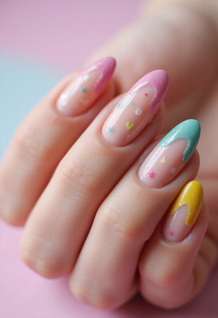 25 Elegant Nail Inspo Almond French Tip Designs - 12. Artistic Doodles