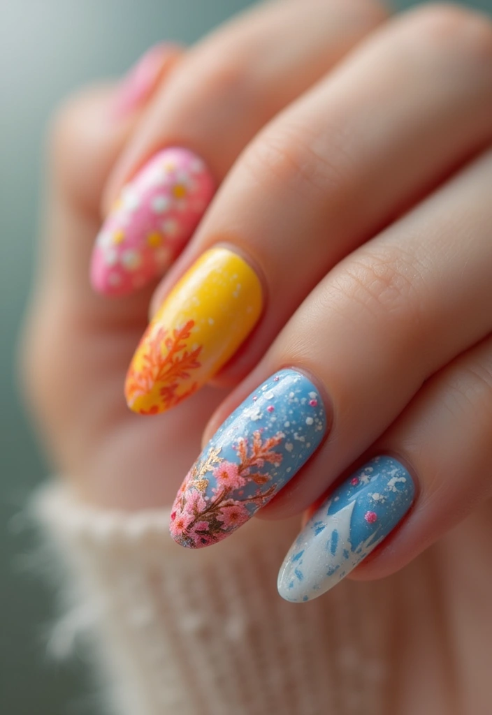 25 Elegant Nail Inspo Almond French Tip Designs - 14. Seasonal Themes