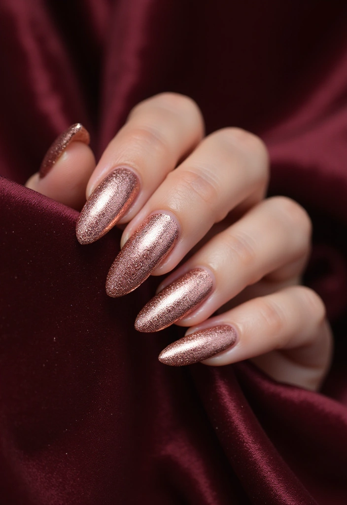 25 Elegant Nail Inspo Almond French Tip Designs - 24. Shimmering Metallics