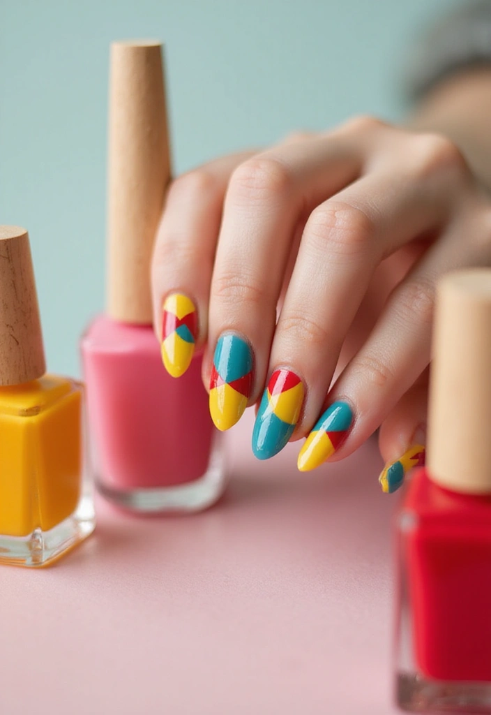 25 Summer Nail Inspo Almond Styles Perfect for 2025 - 11. Geometric Patterns