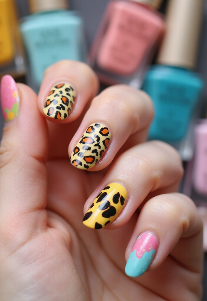 25 Summer Nail Inspo Almond Styles Perfect for 2025 - 20. Funky Animal Prints