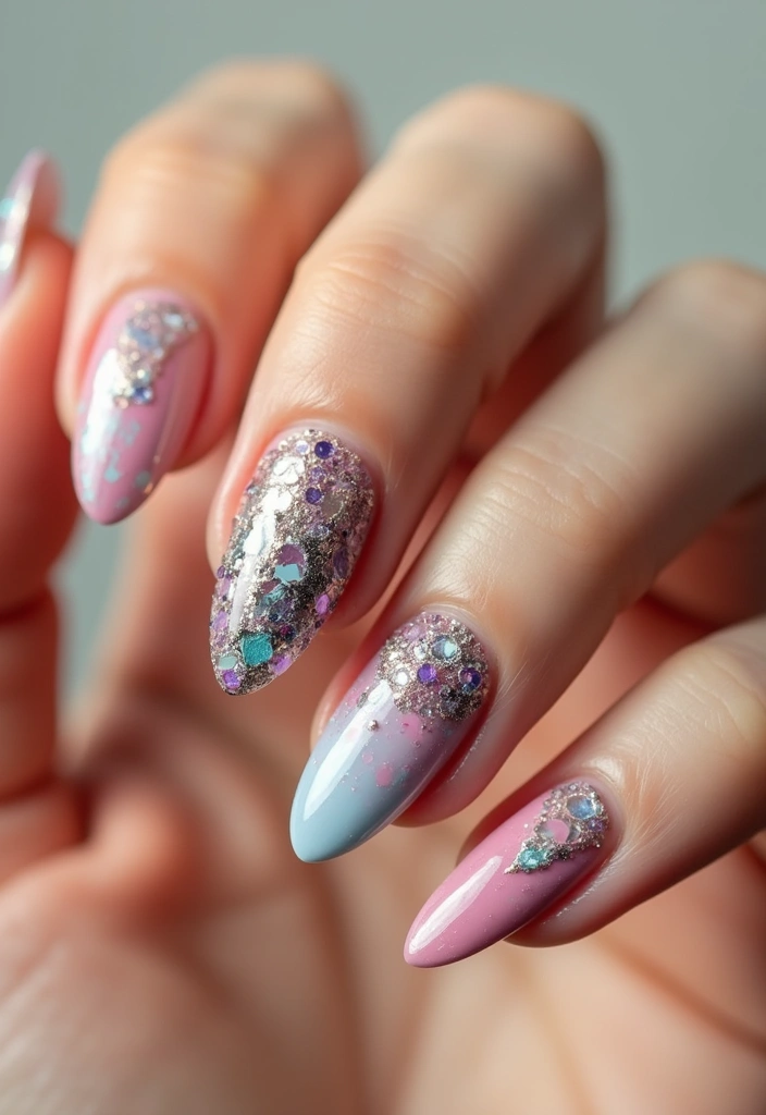 25 Summer Nail Inspo Almond Styles Perfect for 2025 - 22. Mixed Media Marvels