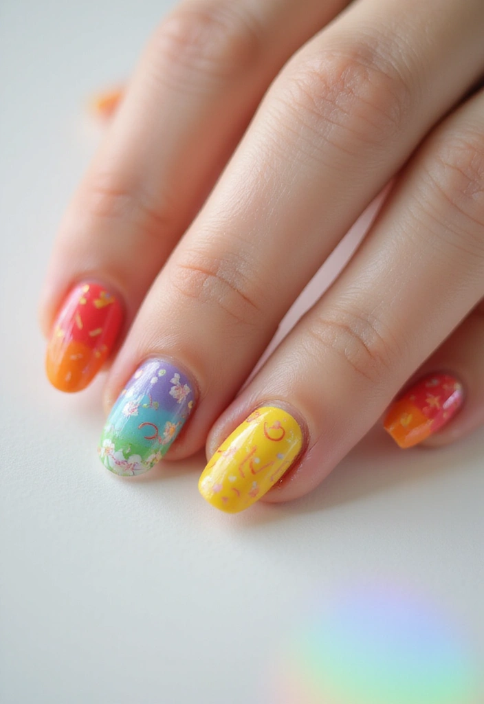 25 Summer Nail Inspo Almond Styles Perfect for 2025 - 6. Rainbow Dream