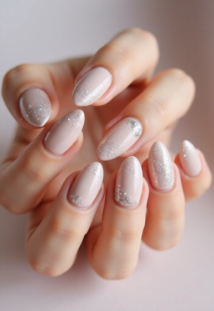 26 Simple Nail Inspo Almond Looks for Effortless Beauty - 12. Subtle Glitter