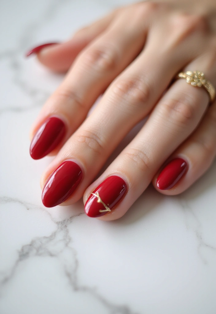 26 Simple Nail Inspo Almond Looks for Effortless Beauty - 19. Timeless Red