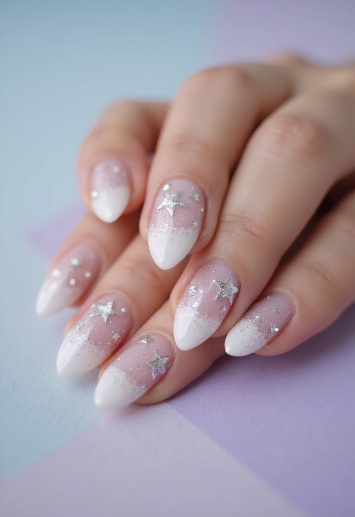 26 Simple Nail Inspo Almond Looks for Effortless Beauty - 20. Sparkling Stars