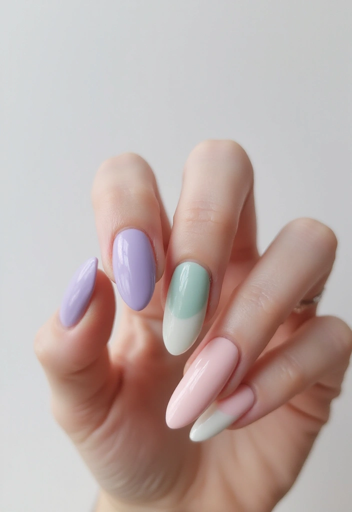 26 Simple Nail Inspo Almond Looks for Effortless Beauty - 23. Subtle Color Blocking