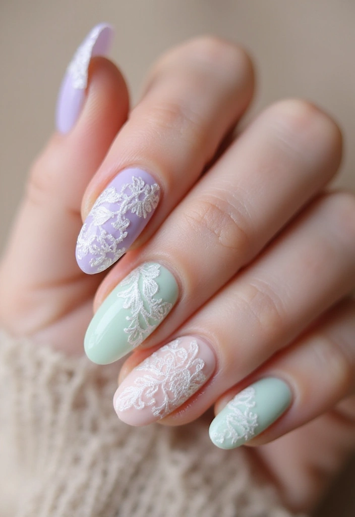 26 Simple Nail Inspo Almond Looks for Effortless Beauty - 24. Delicate Lace