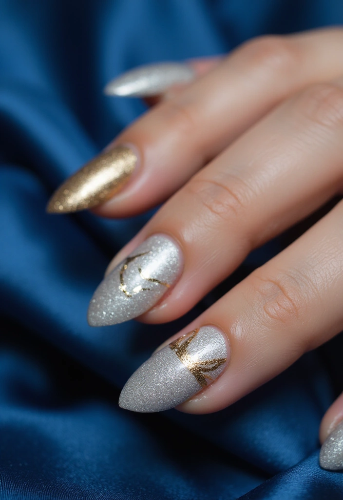 26 Simple Nail Inspo Almond Looks for Effortless Beauty - 6. Metallic Accents