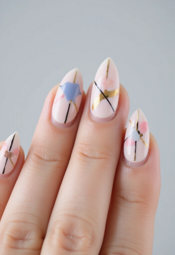 26 Simple Nail Inspo Almond Looks for Effortless Beauty - 7. Geometric Designs